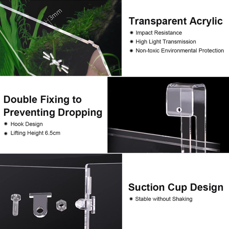 Tnfeeon Fish Separation Breeder Box, Acrylic Fish Breeding Isolation Box Aquarium Hatchery Incubator Holder(C-30x10x10cm) - Image 2